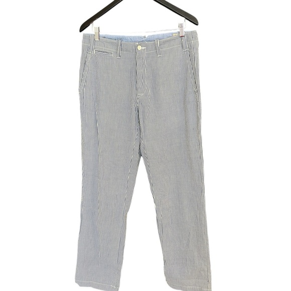 Polo Ralph Lauren 32/32 EUC!!! Striped Blue and White sear suckers, deck pants - Picture 1 of 14